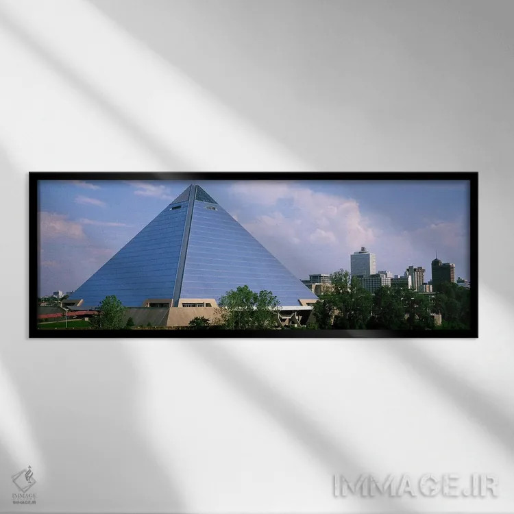 تابلو Memphis, The Pyramid,آمریکا، تنسی، ممفیس، ساختمان پیرامید اثر پانورامیک ایمجز (استودیو عکاسی عریض) - نمای قابدار مشکی