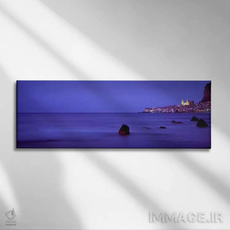 تابلو Palermo, Sicily, Italy,نمای دور از چفالو در غروب، پالرمو، سیسیل، ایتالیا اثر پانورامیک ایمجز (استودیو عکاسی عریض) - نمای روبهرو روی دیوار