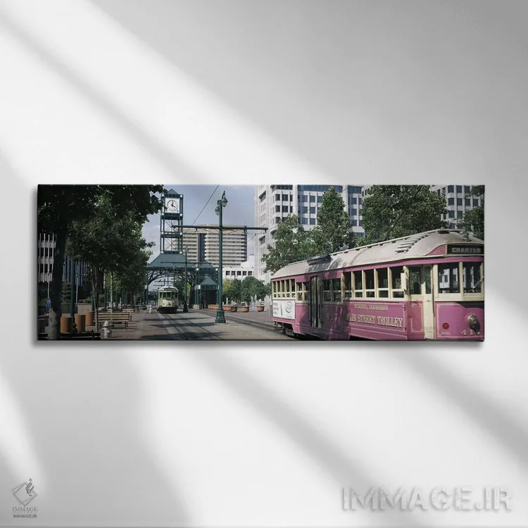تابلو تراموای خیابان اصلی، ممفیس، تنسی اثر پانورامیک ایمجز (استودیو عکاسی عریض) - نمای روبهرو روی دیوار