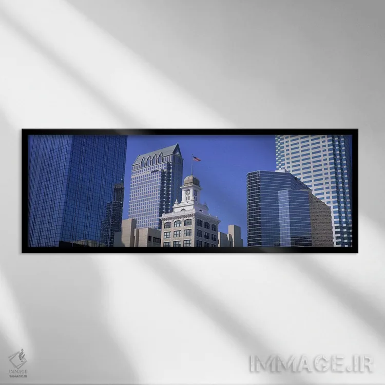 تابلو نمای شهری ساختمان قدیمی شهرداری، تامپا، فلوریدا اثر پانورامیک ایمجز (استودیو عکاسی عریض) - نمای قابدار مشکی