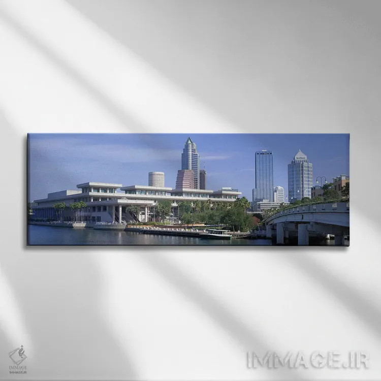 تابلو Skyline, Tampa, Florida, USA,مرکز همایش تامپا و نمای افق شهر، تامپا، فلوریدا، ایالات متحده آمریکا اثر پانورامیک ایمجز (استودیو عکاسی عریض) - نمای روبهرو روی دیوار