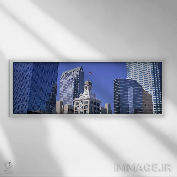 تابلو نمای شهری ساختمان قدیمی شهرداری، تامپا، فلوریدا اثر پانورامیک ایمجز (استودیو عکاسی عریض) - نمای قابدار سفید