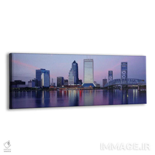 تابلو St. John's River, Jacksonville, Florida, USA,آسمانخراشها در ساحل رودخانه سنت جانز، جکسونویل، فلوریدا، ایالات متحده آمریکا اثر پانورامیک ایمجز (استودیو عکاسی عریض) - نمای پرسپکتیو محصول