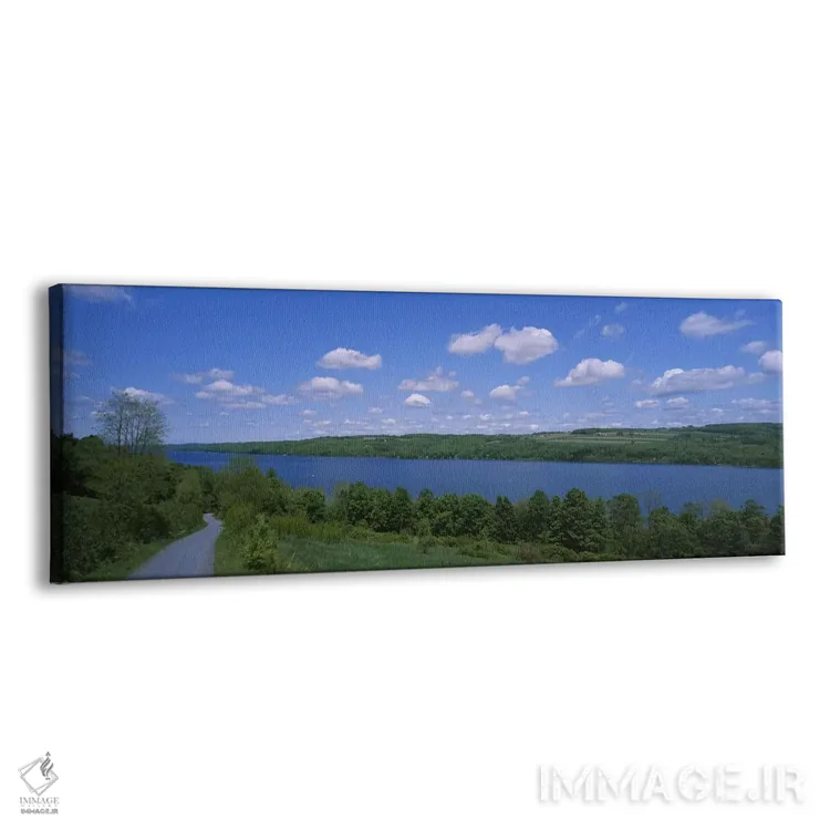 تابلو Owasco Lake, Finger Lakes Region, New York State, USA,جادهای نزدیک دریاچه، دریاچه اوواسکو، منطقه فینگر لیکس، ایالت نیویورک، ایالات متحده آمریکا اثر پانورامیک ایمجز (استودیو عکاسی عریض) - نمای پرسپکتیو محصول