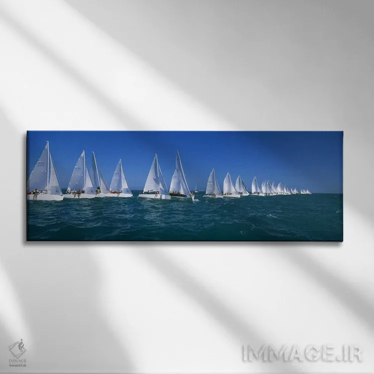 تابلو Florida, USA,مسابقه قایق بادبانی در اقیانوس، کیوست، فلوریدا، ایالات متحده آمریکا اثر پانورامیک ایمجز (استودیو عکاسی عریض) - نمای روبهرو روی دیوار