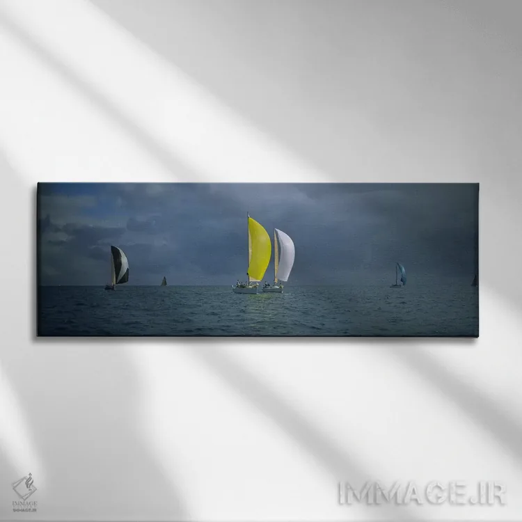 تابلو Florida, USA,مسابقه قایق بادبانی در اقیانوس، کیوست، فلوریدا، ایالات متحده آمریکا اثر پانورامیک ایمجز (استودیو عکاسی عریض) - نمای روبهرو روی دیوار