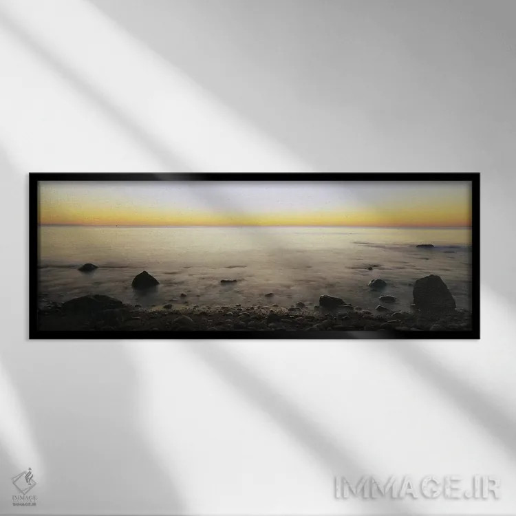 تابلو Block Island, Rhode Island, USA,ساحل سنگی، بلاک آیلند، رود آیلند، ایالات متحده آمریکا اثر پانورامیک ایمجز (استودیو عکاسی عریض) - نمای قابدار مشکی