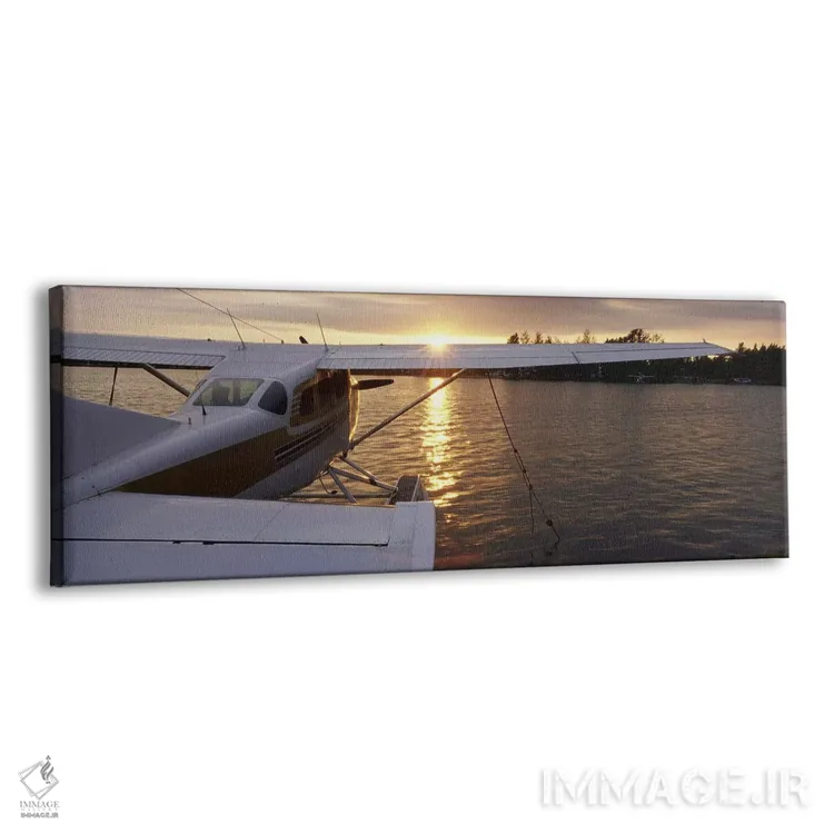 تابلو Anchorage, Alaska, USA,نمای بالا از هواپیمای دریایی، دریاچه اسپنارد، انکوریج، آلاسکا، ایالات متحده آمریکا اثر پانورامیک ایمجز (استودیو عکاسی عریض) - نمای پرسپکتیو محصول