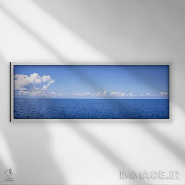 تابلو Atlantic Ocean, Bermuda,چشمانداز دریایی ابری، اقیانوس اطلس، برمودا اثر پانورامیک ایمجز (استودیو عکاسی عریض) - نمای قابدار سفید