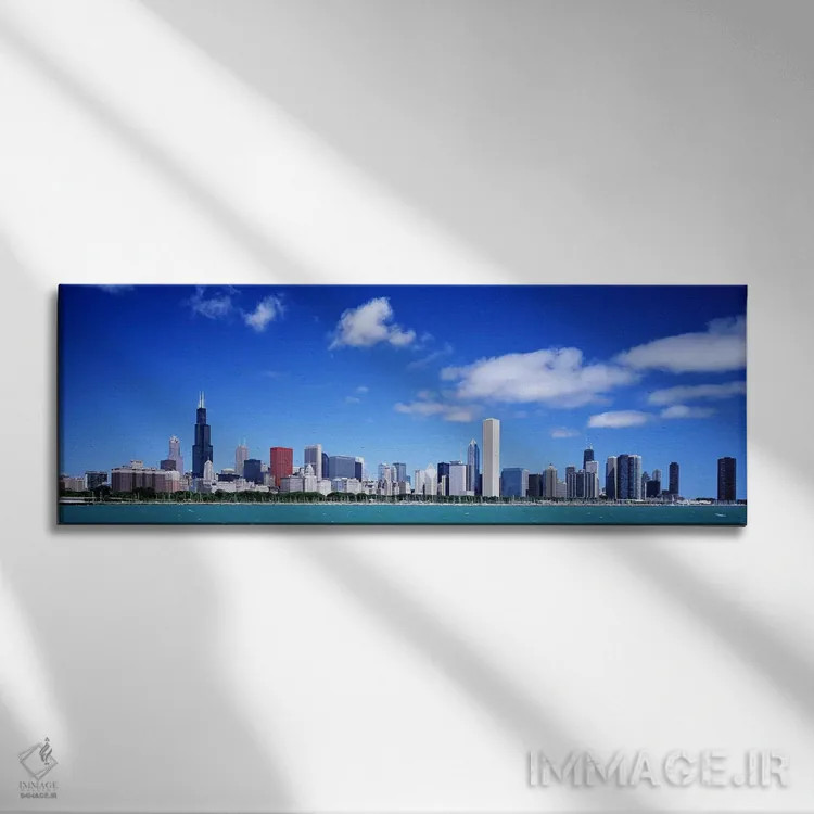 تابلو Chicago, Illinois, USA,نمای شهری شیکاگو، ایلینوی، ایالات متحده آمریکا اثر پانورامیک ایمجز (استودیو عکاسی عریض) - نمای روبهرو روی دیوار