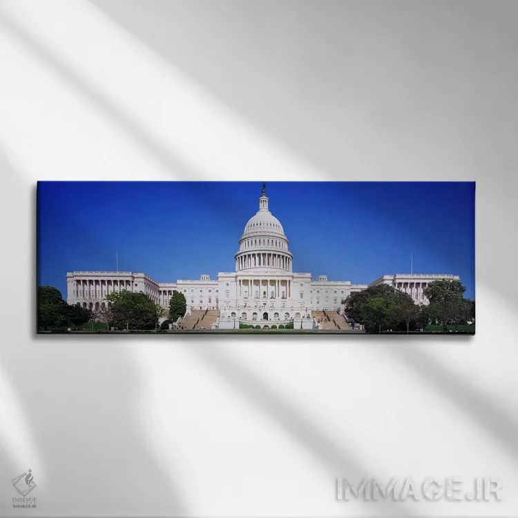 تابلو Capitol Building, Capitol Hill, Washington DC, USA,نمای بیرونی ساختمان دولت، ساختمان کنگره، تپه کاپیتول، واشنگتن دیسی، ایالات متحده آمریکا اثر پانورامیک ایمجز (استودیو عکاسی عریض) - نمای روبهرو روی دیوار