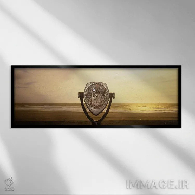 تابلو Pacific Ocean, California, USA,دستگاه بیننده مکانیکی، اقیانوس آرام، کالیفرنیا، ایالات متحده آمریکا اثر پانورامیک ایمجز (استودیو عکاسی عریض) - نمای قابدار مشکی
