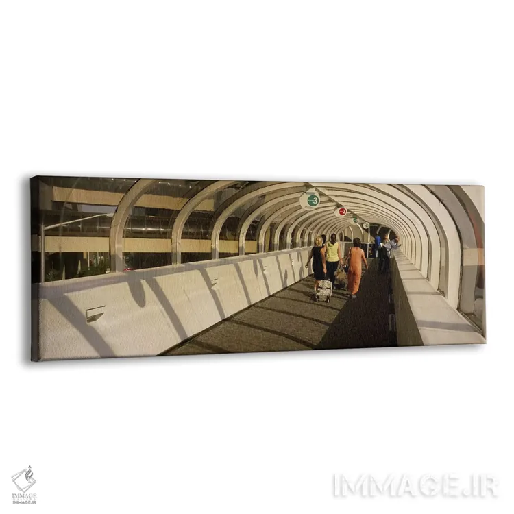 تابلو Atlanta, Georgia, USA,نمای پشت گردشگران در حال پیادهروی بر گذرگاه، آتلانتا، جورجیا، ایالات متحده آمریکا اثر پانورامیک ایمجز (استودیو عکاسی عریض) - نمای پرسپکتیو محصول