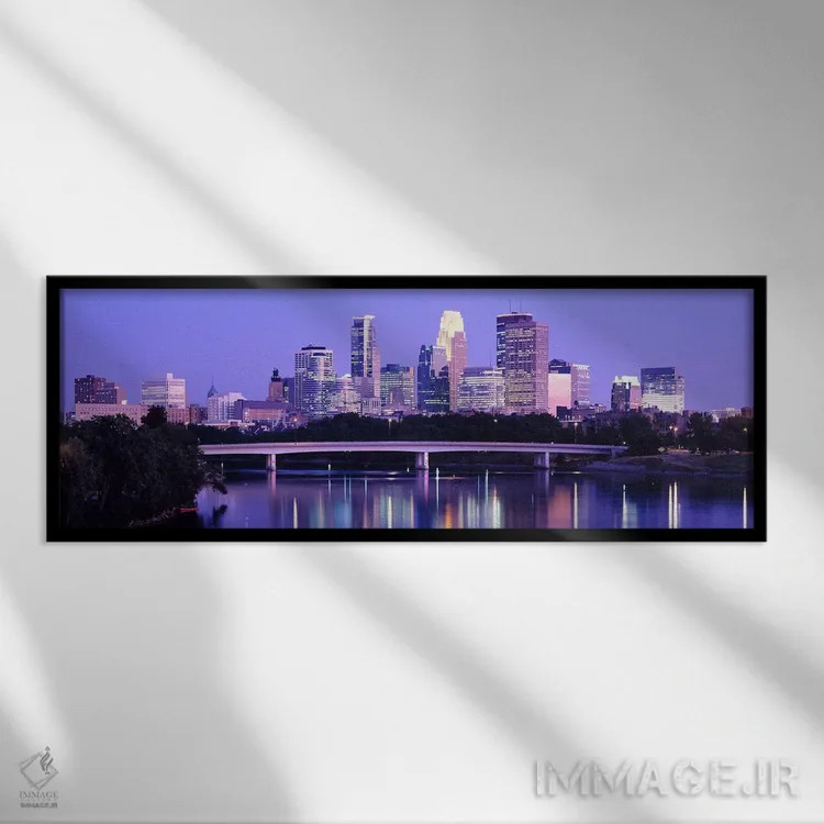 تابلو مینیاپولیس، مینهسوتا اثر پانورامیک ایمجز (استودیو عکاسی عریض) - نمای قابدار مشکی