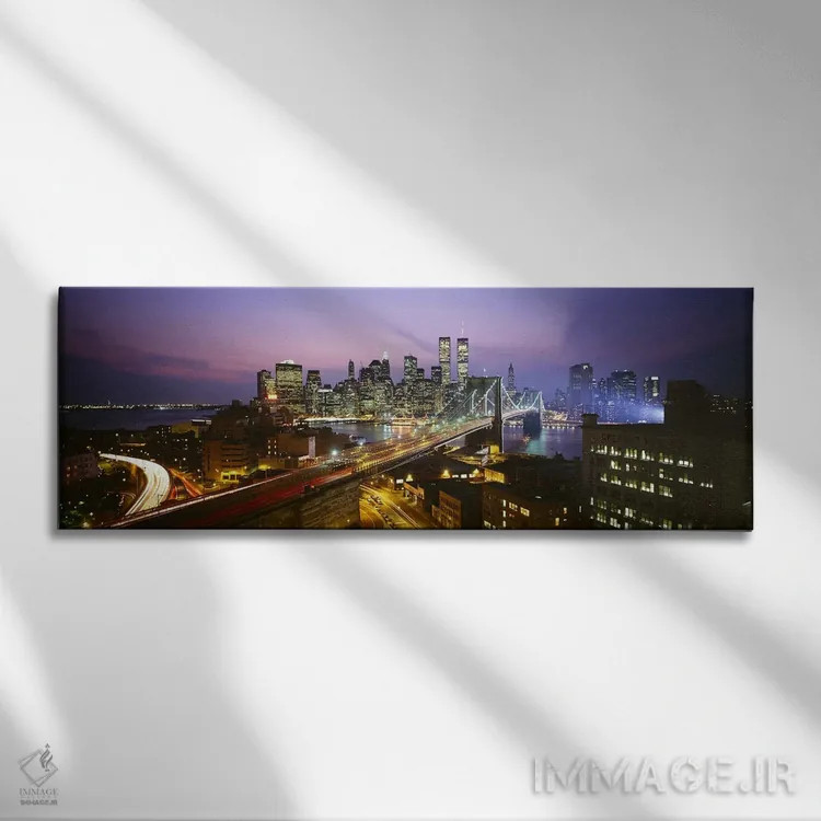 تابلو World Trade Center, Manhattan, New York City, New York State, USA,ساختمانهای روشن در شب، مرکز تجارت جهانی، منهتن، نیویورک سیتی، ایالت نیویورک، ایالات متحده آمریکا اثر پانورامیک ایمجز (استودیو عکاسی عریض) - نمای روبهرو روی دیوار