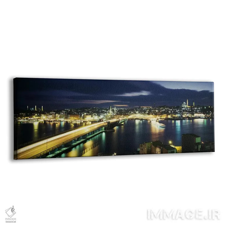 تابلو Istanbul, Turkey,پل گالاتا در شب، استانبول، ترکیه اثر پانورامیک ایمجز (استودیو عکاسی عریض) - نمای پرسپکتیو محصول