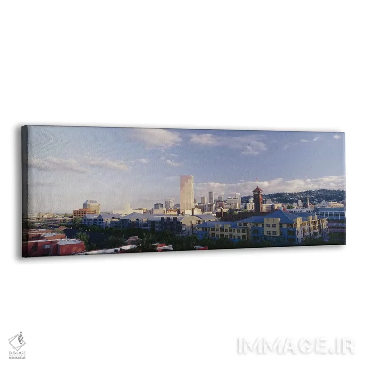 تابلو Portland, Oregon, USA,نمای بالا از ساختمانها در شهر، پورتلند، اورگان، ایالات متحده آمریکا اثر پانورامیک ایمجز (استودیو عکاسی عریض) - نمای پرسپکتیو محصول