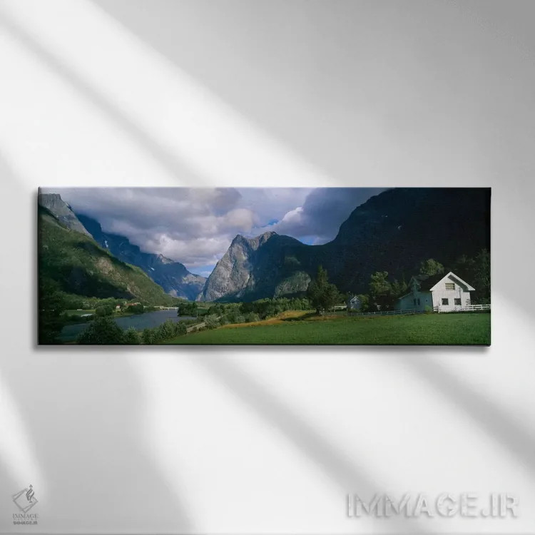 تابلو Norway,چشمانداز ابری در دره کوهستانی، نروژ اثر پانورامیک ایمجز (استودیو عکاسی عریض) - نمای روبهرو روی دیوار