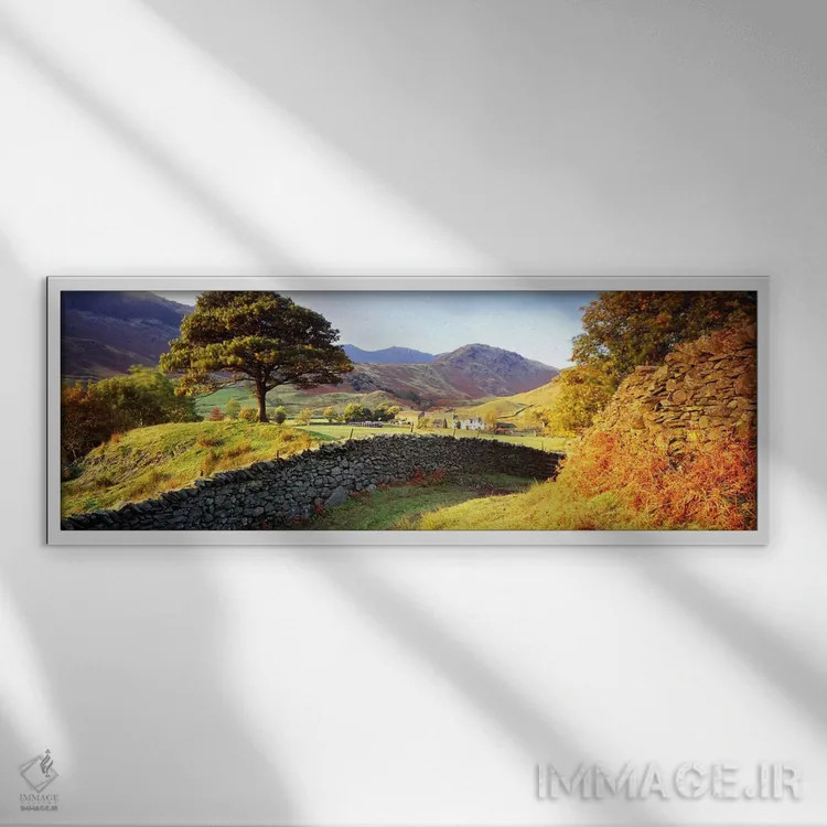 تابلو Lake District, Cumbria County, England, United Kingdom,چشمانداز روستایی، منطقه لیک دیستریکت، شهرستان کامبریا، انگلستان، بریتانیا اثر پانورامیک ایمجز (استودیو عکاسی عریض) - نمای قابدار سفید