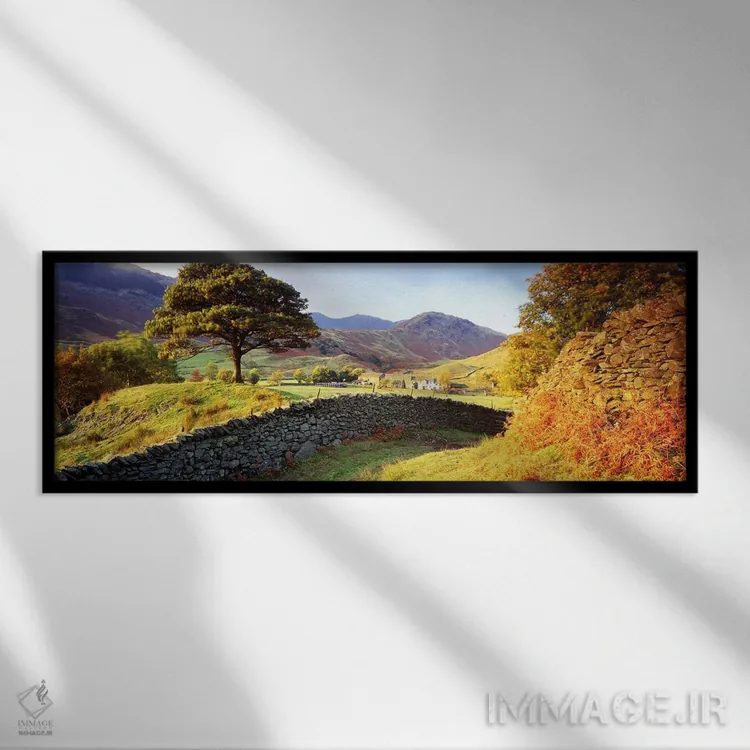 تابلو Lake District, Cumbria County, England, United Kingdom,چشمانداز روستایی، منطقه لیک دیستریکت، شهرستان کامبریا، انگلستان، بریتانیا اثر پانورامیک ایمجز (استودیو عکاسی عریض) - نمای قابدار مشکی