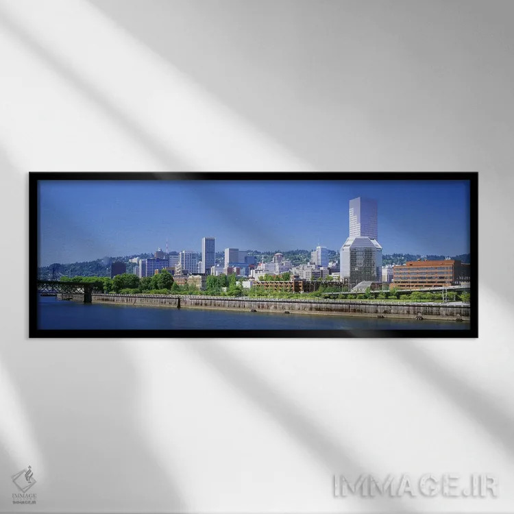 تابلو پورتلند، اورگان، ایالات متحده آمریکا (۲) اثر پانورامیک ایمجز (استودیو عکاسی عریض) - نمای قابدار مشکی