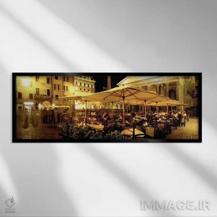 تابلو Rome, Lazio Region, Italy,کافه گروپو دی رینتسو، رم، استان لاتزیو، ایتالیا اثر پانورامیک ایمجز (استودیو عکاسی عریض) - نمای قابدار مشکی