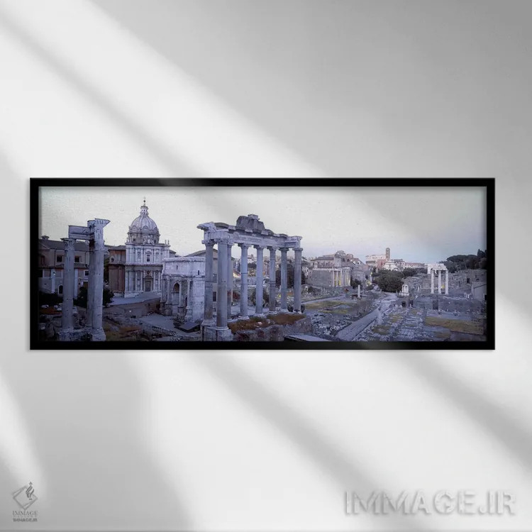 تابلو میدان روم (فوروم روم)، رم، ایتالیا اثر پانورامیک ایمجز (استودیو عکاسی عریض) - نمای قابدار مشکی