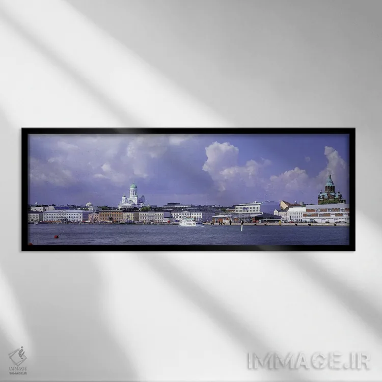 تابلو Helsinki, Finland,محلههای کرونونهاکا و کاتایانوکا، هلسینکی، فنلاند اثر پانورامیک ایمجز (استودیو عکاسی عریض) - نمای قابدار مشکی
