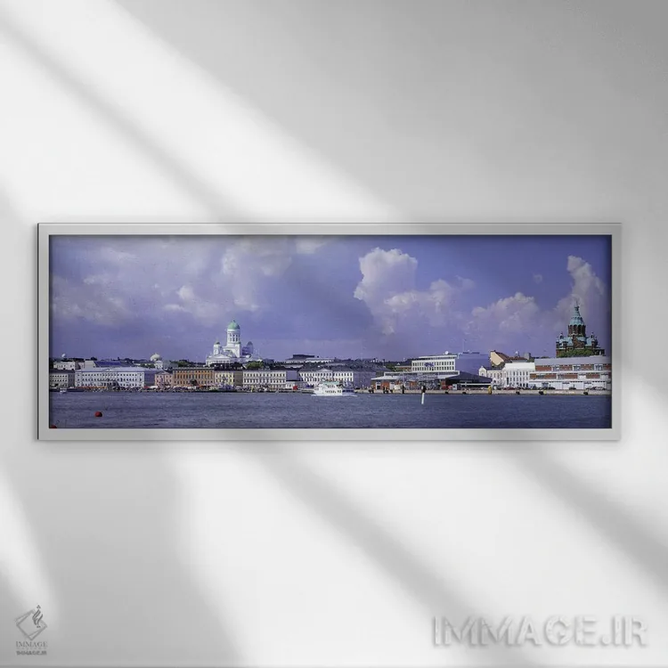 تابلو Helsinki, Finland,محلههای کرونونهاکا و کاتایانوکا، هلسینکی، فنلاند اثر پانورامیک ایمجز (استودیو عکاسی عریض) - نمای قابدار سفید