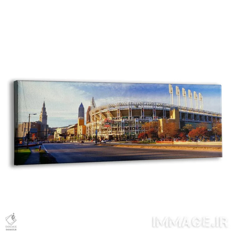 تابلو Jacobs Field, Cleveland, Ohio, USA,نمای زاویه پایین از استادیوم بیسبال، جیکوبز فیلد، کلیولند، اوهایو، آمریکا اثر پانورامیک ایمجز (استودیو عکاسی عریض) - نمای پرسپکتیو محصول