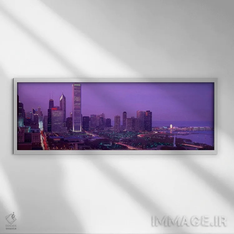 تابلو عصر، شیکاگو، ایلینوی، آمریکا اثر پانورامیک ایمجز (استودیو عکاسی عریض) - نمای قابدار سفید