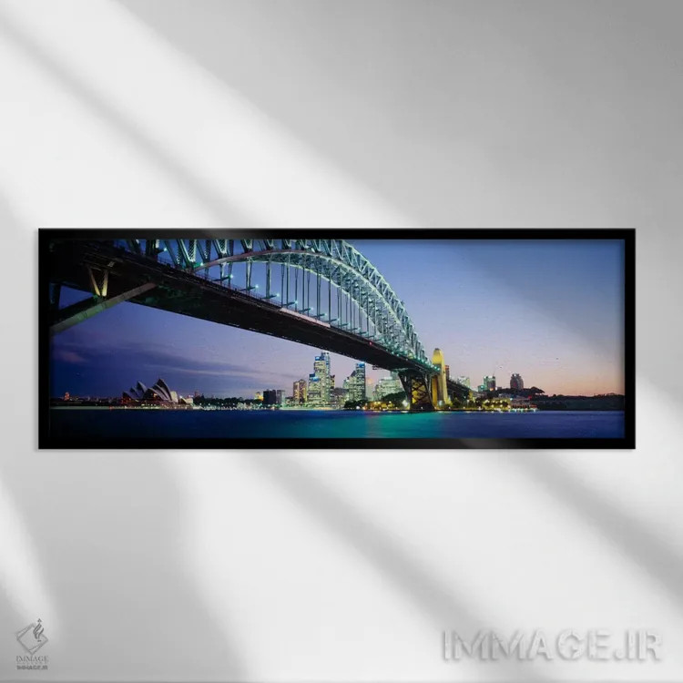 تابلو Sydney Harbor Bridge, Sydney, New South Wales, Australia,نمای زاویه پایین از یک پل، پل بندر سیدنی، سیدنی، نیو ساوت ولز، استرالیا اثر پانورامیک ایمجز (استودیو عکاسی عریض) - نمای قابدار مشکی