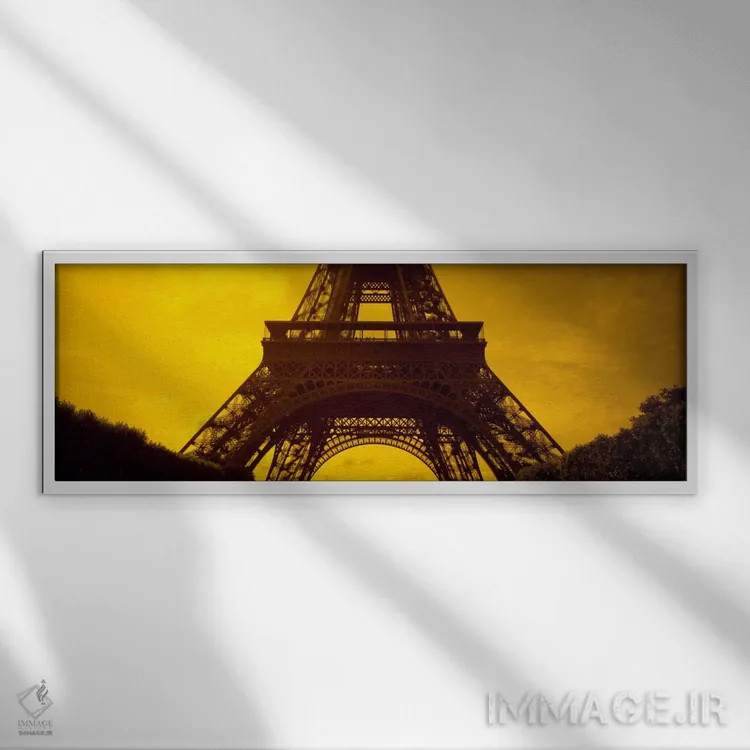 تابلو Eiffel Tower, Paris, Ile-De-France, France,قوسهای ساوستر و طبقه دوم، برج ایفل، پاریس، ایل-دو-فرانس، فرانسه اثر پانورامیک ایمجز (استودیو عکاسی عریض) - نمای قابدار سفید