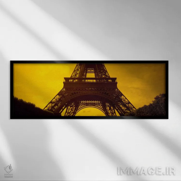 تابلو Eiffel Tower, Paris, Ile-De-France, France,قوسهای ساوستر و طبقه دوم، برج ایفل، پاریس، ایل-دو-فرانس، فرانسه اثر پانورامیک ایمجز (استودیو عکاسی عریض) - نمای قابدار مشکی