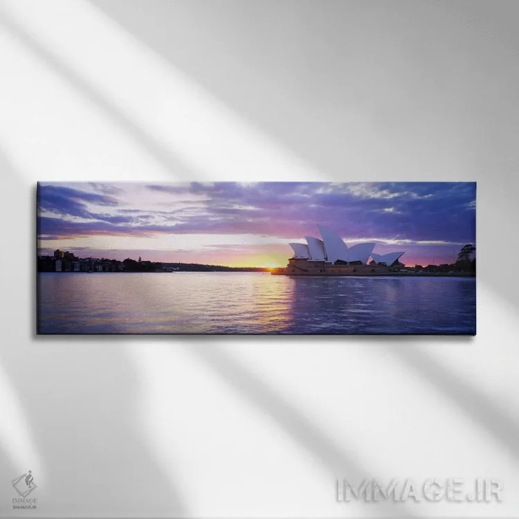 تابلو Sydney, New South Wales, Australia,خانه اپرای سیدنی در طلوع آفتاب، سیدنی، استرالیا اثر پانورامیک ایمجز (استودیو عکاسی عریض) - نمای روبهرو روی دیوار