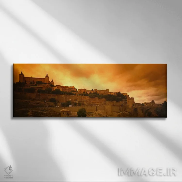 تابلو Toledo, Spain,آلکازار تولدو در غروب، تولدو، اسپانیا اثر پانورامیک ایمجز (استودیو عکاسی عریض) - نمای روبهرو روی دیوار
