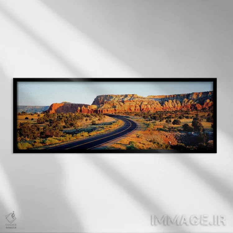 تابلو جاده ۸۴، نیومکزیکو، آمریکا اثر پانورامیک ایمجز (استودیو عکاسی عریض) - نمای قابدار مشکی
