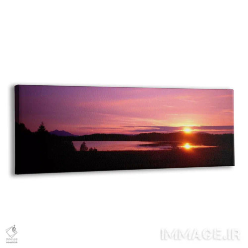 تابلو Forggen Lake, sunset,آلمان، دریاچه فورگن، غروب آفتاب اثر پانورامیک ایمجز (استودیو عکاسی عریض) - نمای پرسپکتیو محصول