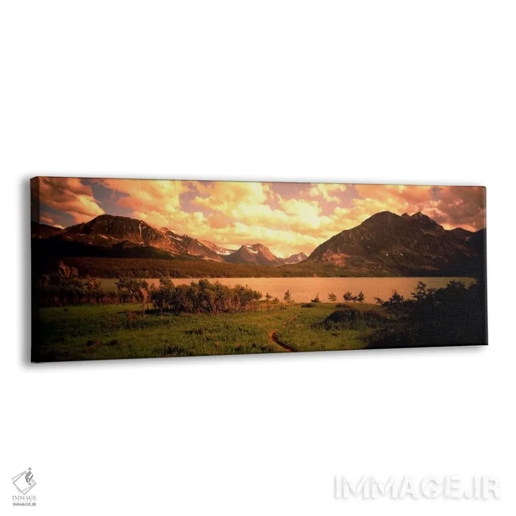 تابلو Glacier National Park, Montana, USA,غروب طلایی در دریاچه سنتمری، پارک ملی یخچال، مونتانا، آمریکا اثر پانورامیک ایمجز (استودیو عکاسی عریض) - نمای پرسپکتیو محصول