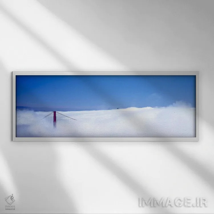 تابلو پل گلدنگیت سانفرانسیسکو، کالیفرنیا، در مهدود اثر پانورامیک ایمجز (استودیو عکاسی عریض) - نمای قابدار سفید