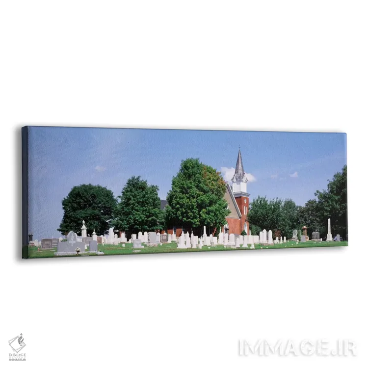 تابلو Clynmalira Methodist Cemetery, Baltimore, Maryland, USA,گورستان جلوی کلیسا، گورستان متدیست کلاینمالیرا، بالتیمور، مریلند، آمریکا اثر پانورامیک ایمجز (استودیو عکاسی عریض) - نمای پرسپکتیو محصول