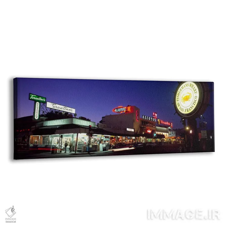 تابلو Fisherman's Wharf, San Francisco, California, USA,گردشگران در رستوران، اسکله ماهیگیران، سانفرانسیسکو، کالیفرنیا، آمریکا اثر پانورامیک ایمجز (استودیو عکاسی عریض) - نمای پرسپکتیو محصول