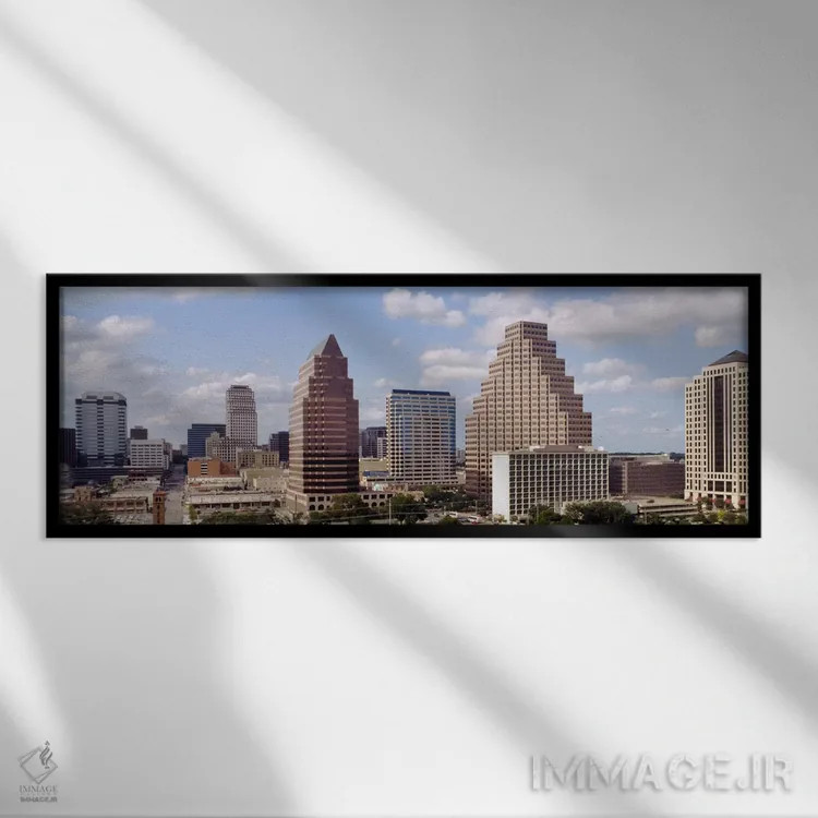 تابلو Town Lake, Austin, Texas, USA,ساختمانها در شهر، تون لِیک، آستین، تگزاس، آمریکا اثر پانورامیک ایمجز (استودیو عکاسی عریض) - نمای قابدار مشکی