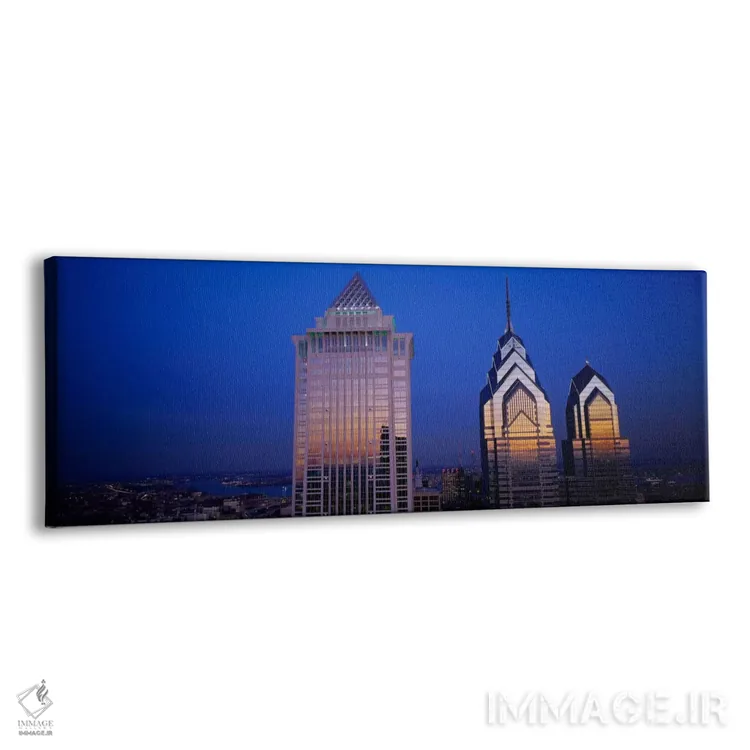 تابلو Mellon Bank Center, Liberty Place, Philadelphia, Pennsylvania, USA,آسمانخراشهای روشنشده در شب، مرکز ملون بانک، لیبرتی پلیس، فیلادلفیا، پنسیلوانیا، ایالات متحده آمریکا اثر پانورامیک ایمجز (استودیو عکاسی عریض) - نمای پرسپکتیو محصول