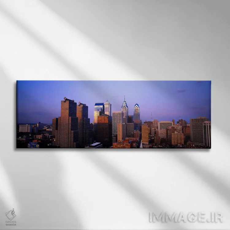 تابلو Philadelphia, Pennsylvania, USA #3,آسمانخراشها در شهر، فیلادلفیا، پنسیلوانیا، ایالات متحده آمریکا (شماره ۳) اثر پانورامیک ایمجز (استودیو عکاسی عریض) - نمای روبهرو روی دیوار