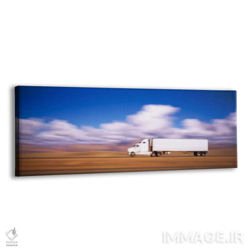 تابلو Interstate 70, Near Green River, Utah, USA,نمای محو حرکت کامیون نیمه سنگین، بزرگراه ۷۰، نزدیک گرین ریور، یوتا، ایالات متحده آمریکا اثر پانورامیک ایمجز (استودیو عکاسی عریض) - نمای پرسپکتیو محصول
