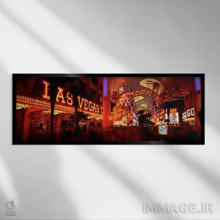 تابلو تجربه خیابان فریمانت، لاسوگاس، نوادا، ایالات متحده آمریکا شماره ۵ اثر پانورامیک ایمجز (استودیو عکاسی عریض) - نمای قابدار مشکی