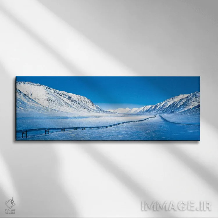تابلو خط لوله آلاسکا، رشتهکوه بروکس، آلاسکا اثر پانورامیک ایمجز (استودیو عکاسی عریض) - نمای روبهرو روی دیوار