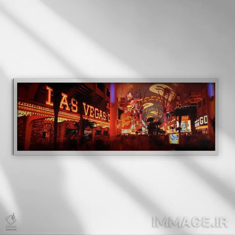 تابلو تجربه خیابان فریمانت، لاسوگاس، نوادا، ایالات متحده آمریکا شماره ۵ اثر پانورامیک ایمجز (استودیو عکاسی عریض) - نمای قابدار سفید