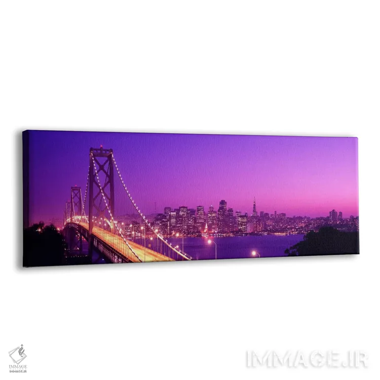 تابلو San Francisco, Bay Bridge, night,ایالات متحده، کالیفرنیا، سانفرانسیسکو، پل خلیج، شب اثر پانورامیک ایمجز (استودیو عکاسی عریض) - نمای پرسپکتیو محصول